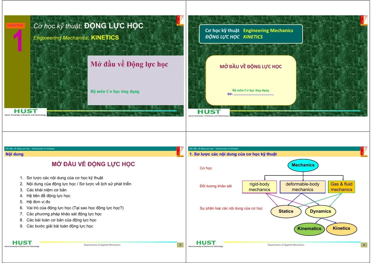 Mở đầu về Động lực học (C1)