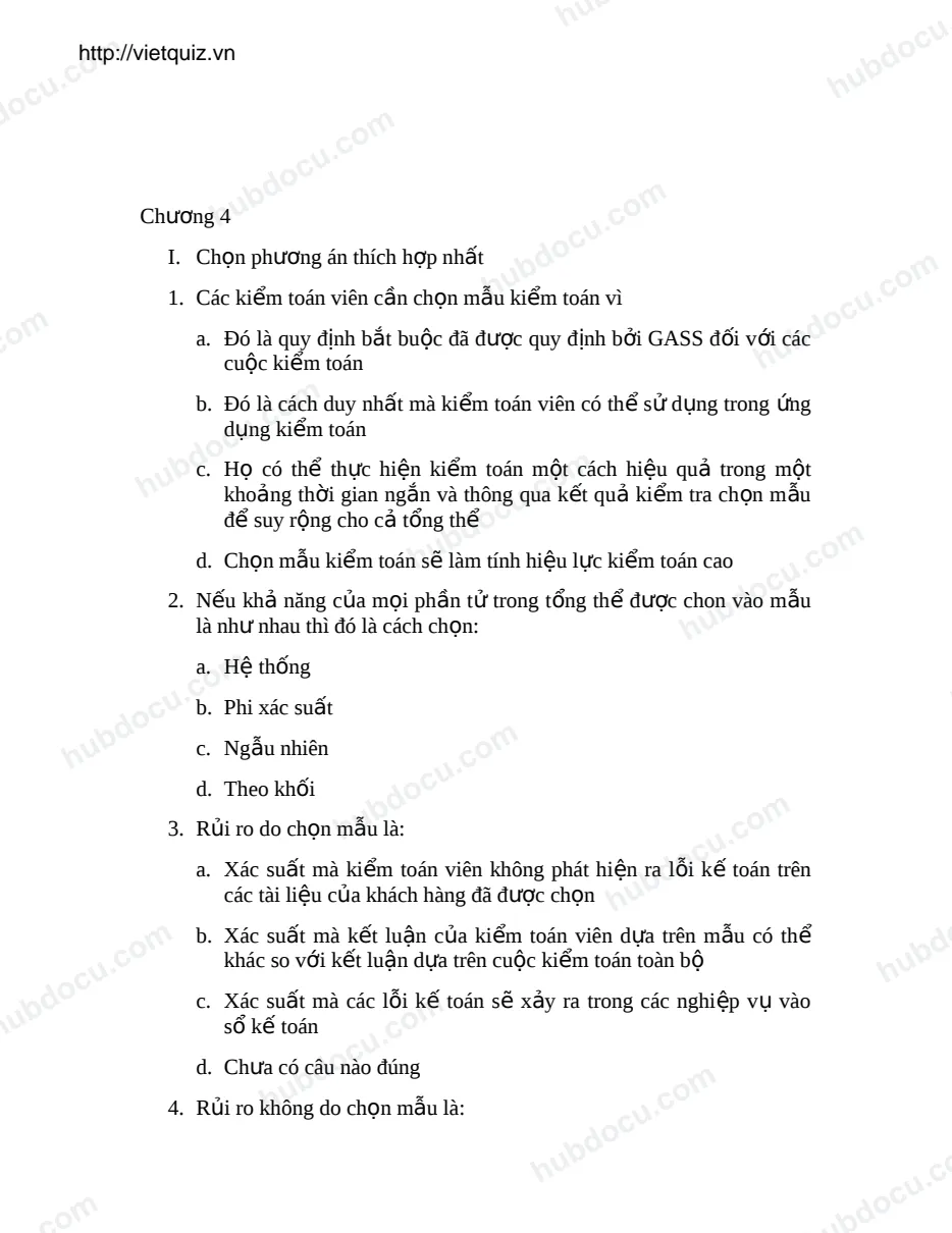 Bài tập Lý thuyết kiểm toán (C4 - C6)