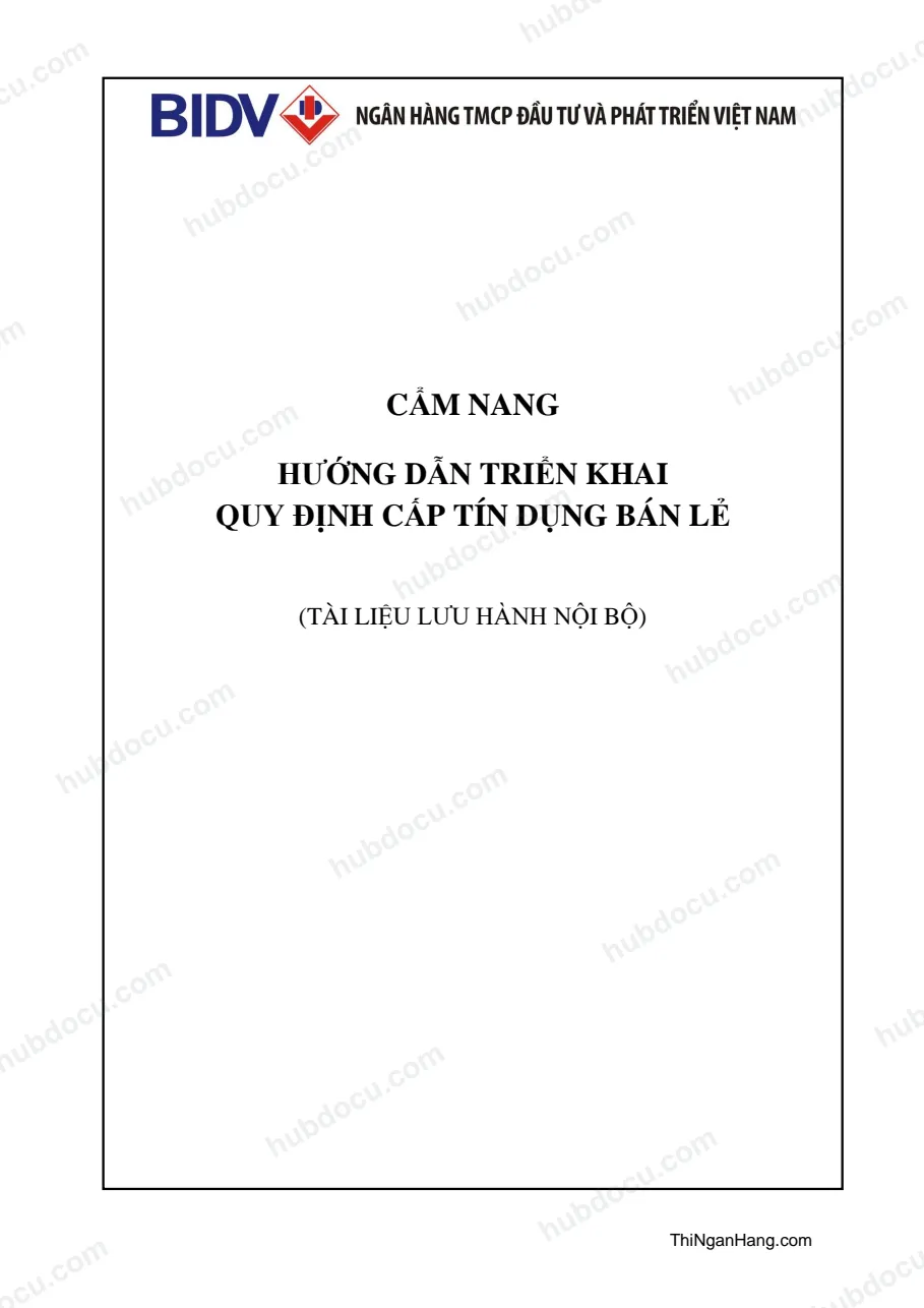 Cẩm nang hướng dẫn triển khai quy định cấp tín dụng bán lẻ - BIDV