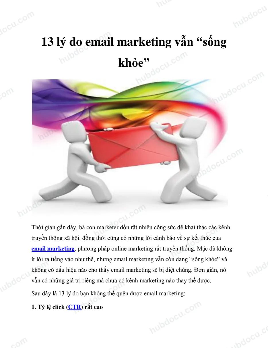 13 lý do Email Marketing vẫn "sống khoẻ"