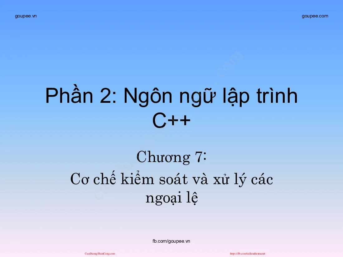Ngôn ngữ lập trình - Chương 7 (HUST)