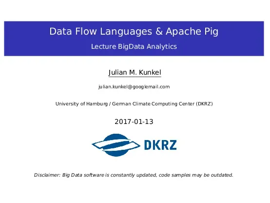Giới thiệu về Data Flow Languages và Apache Pig - Julian M. Kunkel