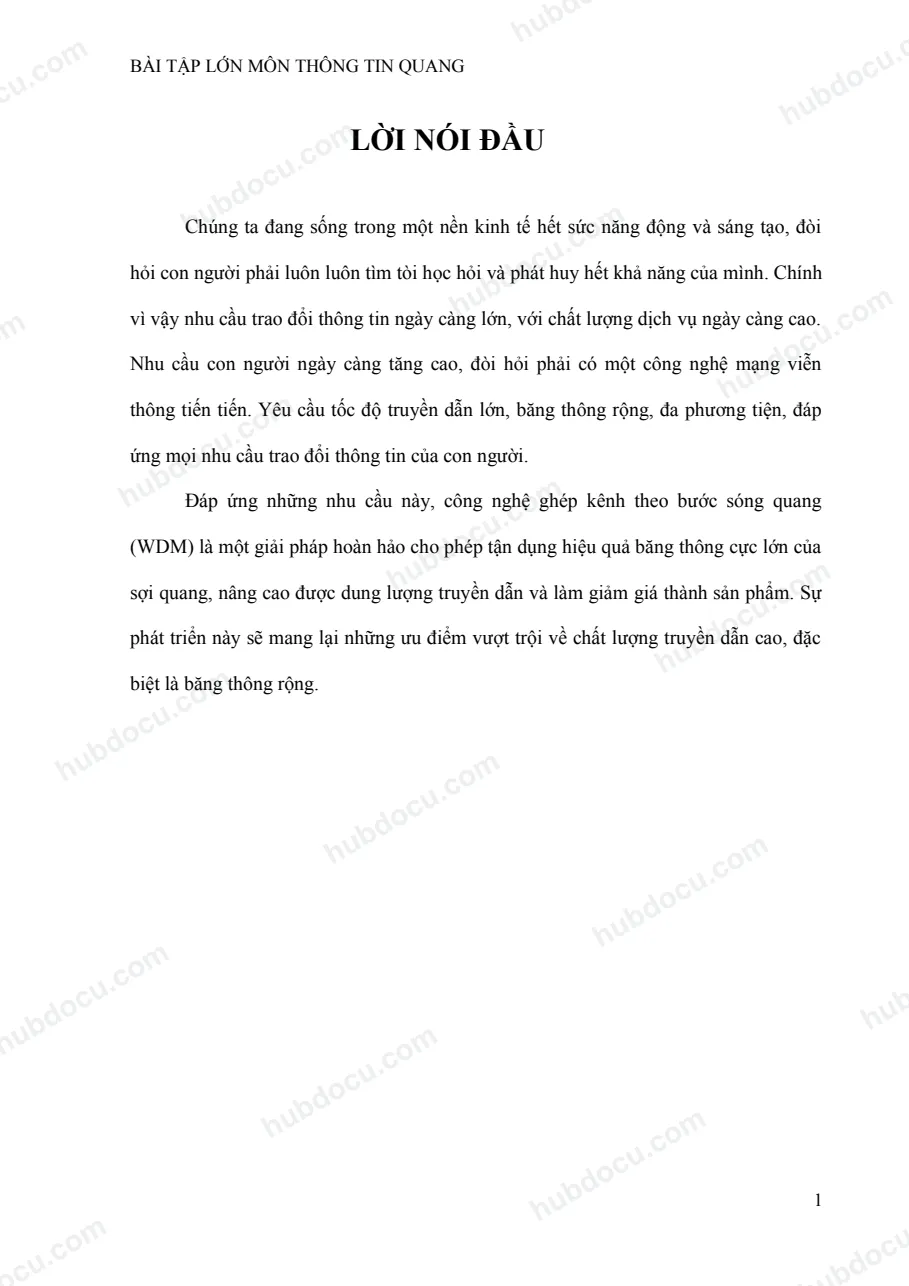 Bài tập lớn môn thông tin quang WDM (kèm Source + Slide thuyết trình)