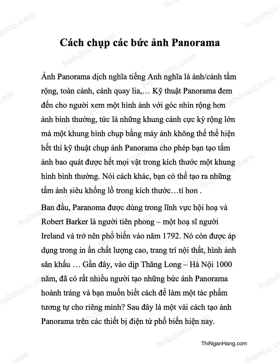 Cách chụp các bức ảnh Panorama