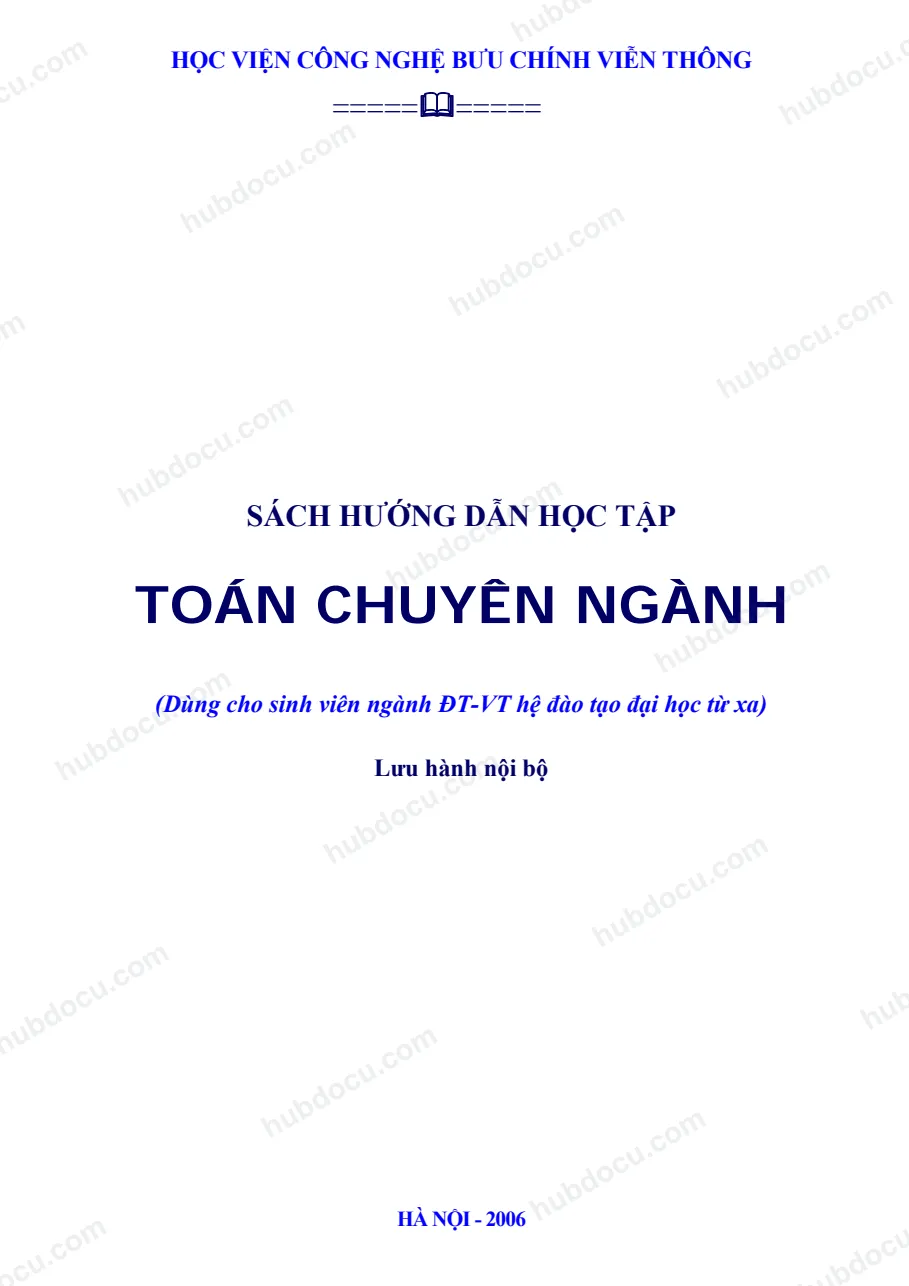 Sách hướng dẫn học tập - Toán chuyên ngành điện tử viễn thông