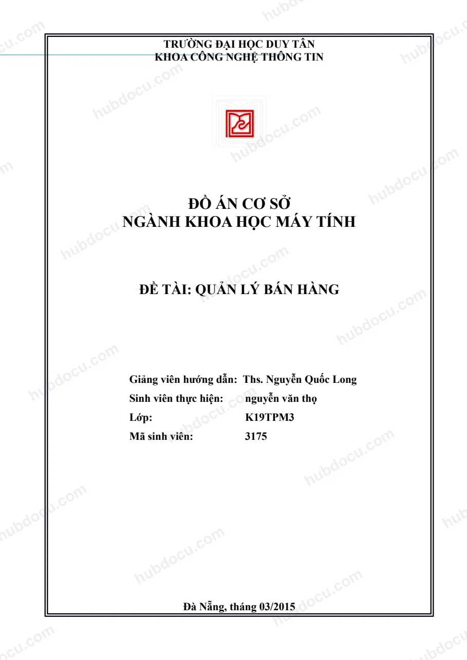 Đồ Án Quản Lý Bán Hàng bằng C++