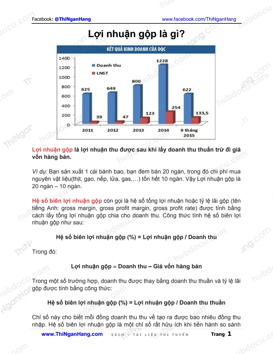 Lợi nhuận gộp là gì?