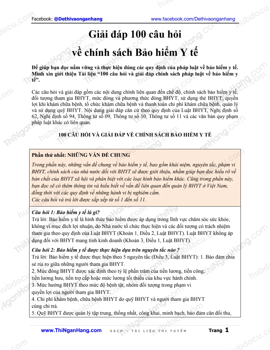 Giải đáp 100 câu hỏi về chính sách Bảo hiểm Y tế