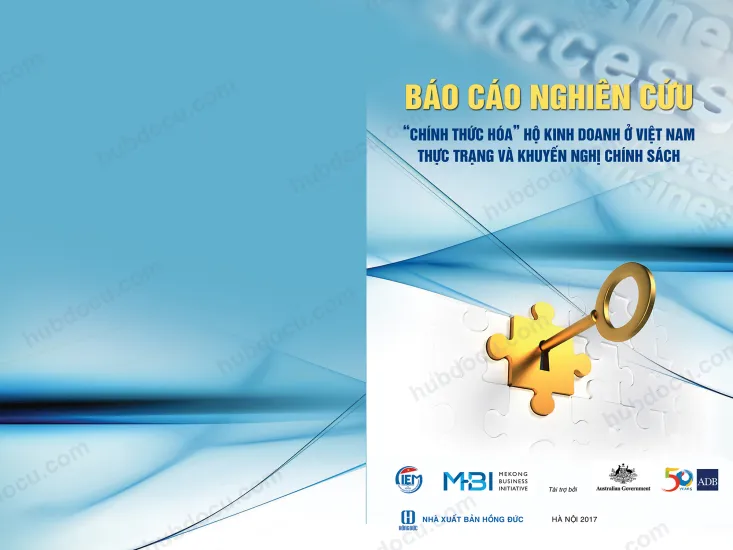 Báo Cáo Nghiên Cứu Chính Thức Hóa Hộ Kinh Doanh Ở Việt Nam Thực Trạng Và Khuyến Nghị Chính Sách