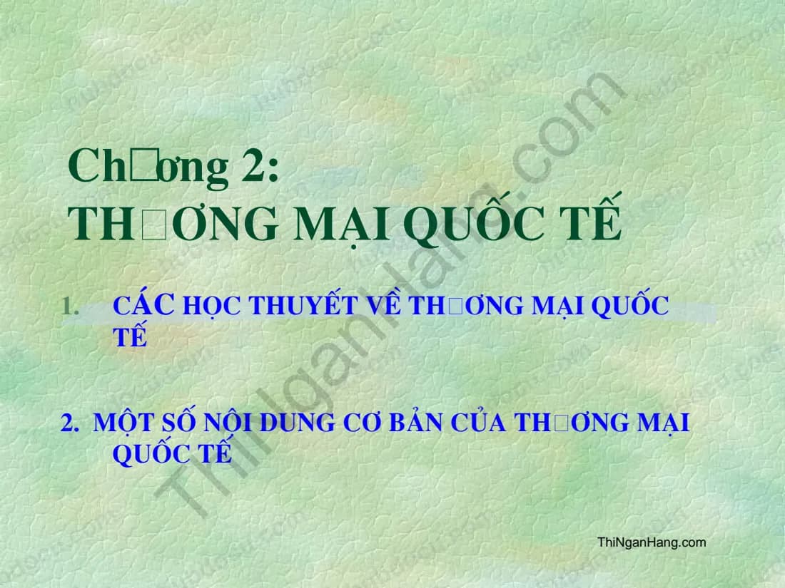 Slide Quan hệ Kinh tế quốc tế: Thương mại quốc tế