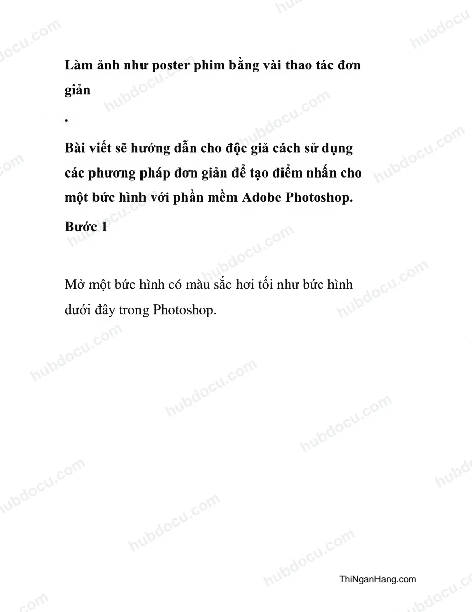Làm ảnh như Poster phim bằng vài thao tác đơn giản
