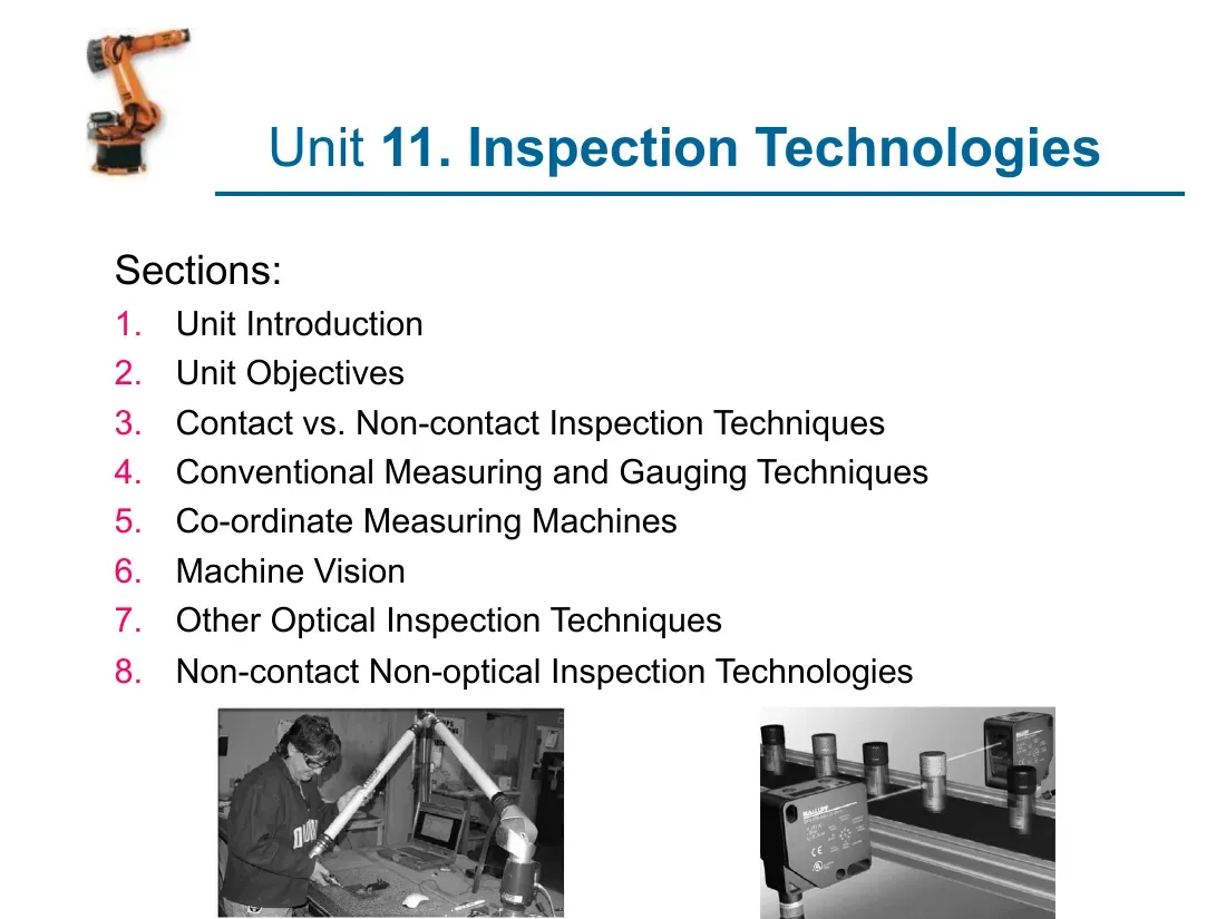 Unit 11. Inspection Technologies (Unit 11) (Bài 11. Công nghệ kiểm tra)