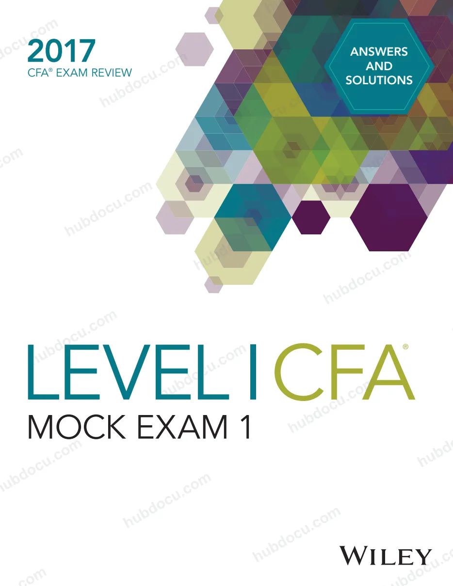 LEVEL I - CFA MOCK EXAM 1
