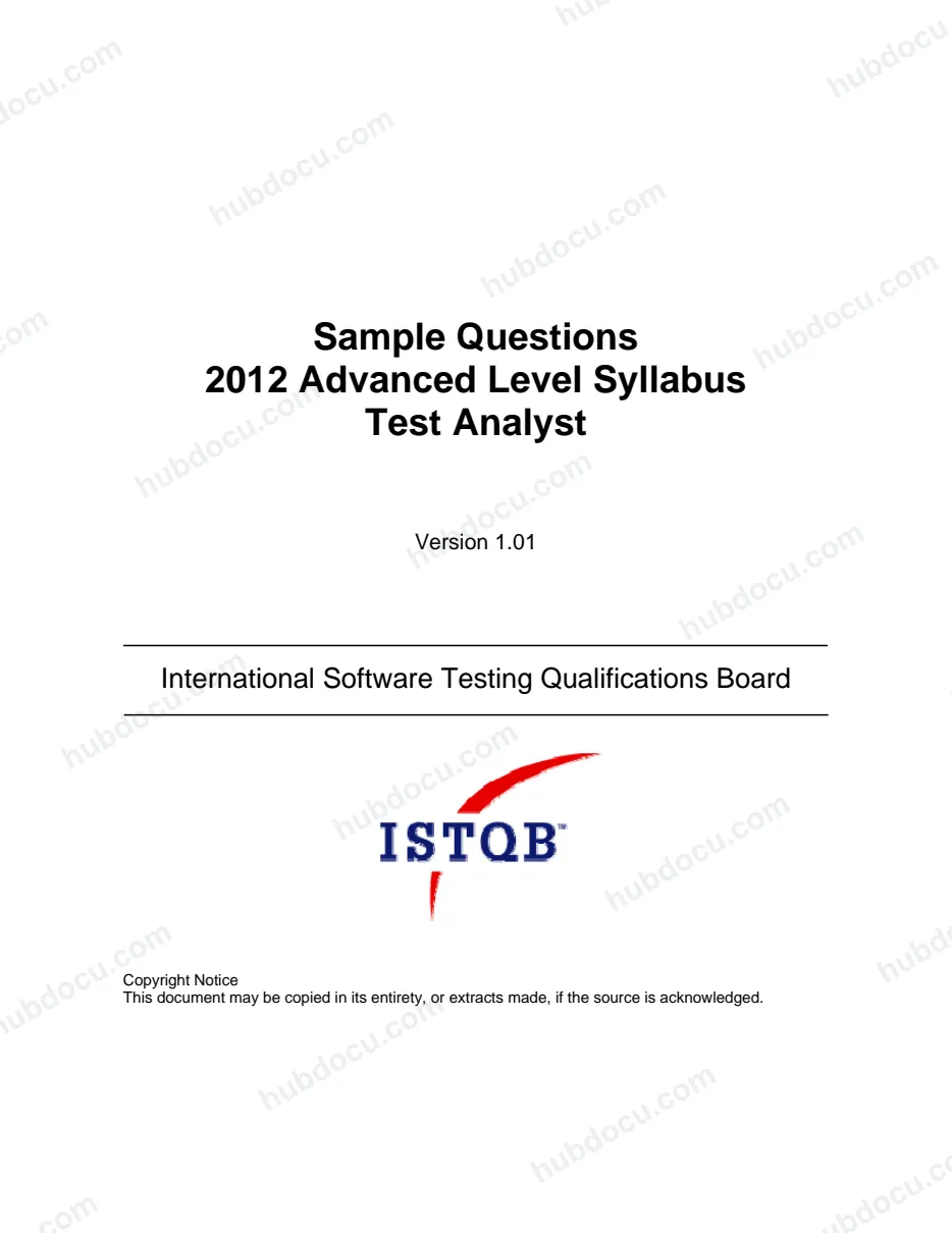 Advanced Level Syllabus Test Analyst - ISTQB (Question - Answer - Explain)