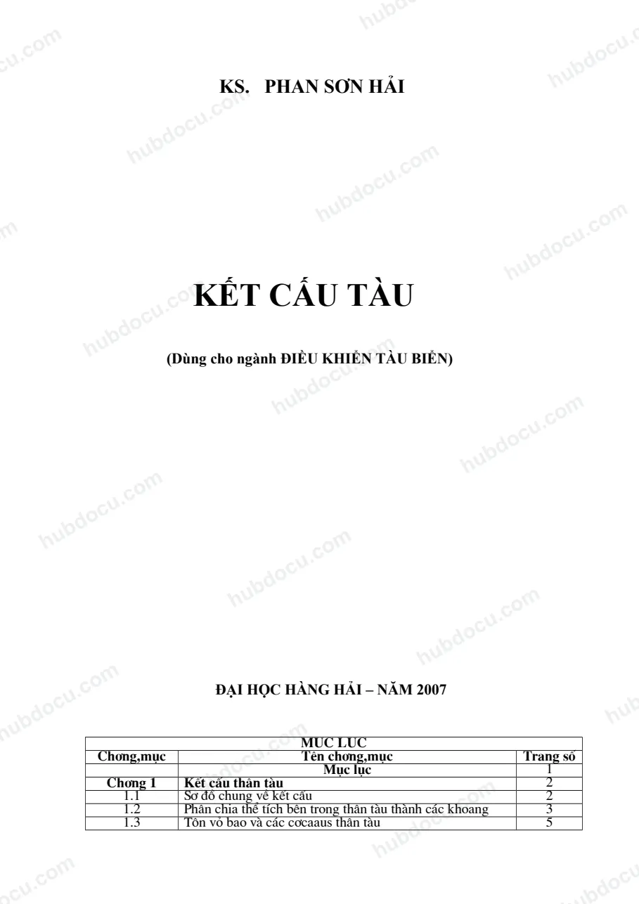 Giáo Trình Kết Cấu Tàu – KS. Phan Sơn Hải