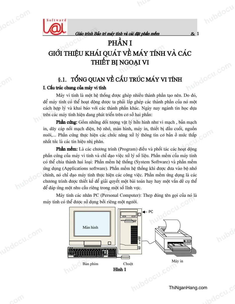 Giáo trình Bảo trì máy tính và Cài đặt phần mềm