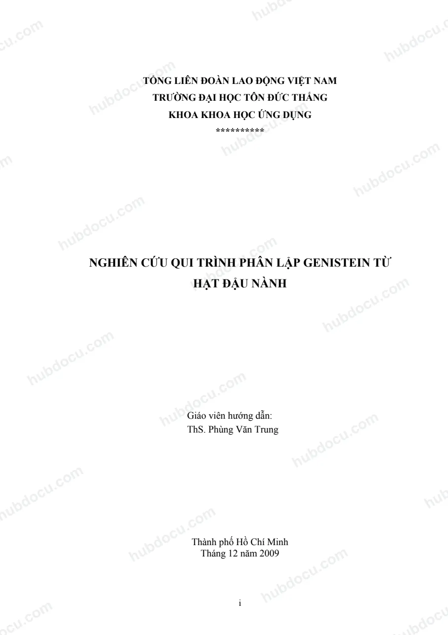 Đồ án_ Nghiên Cứu Quy Trình Phân Lập Genistein Từ Hạt Đậu Nành