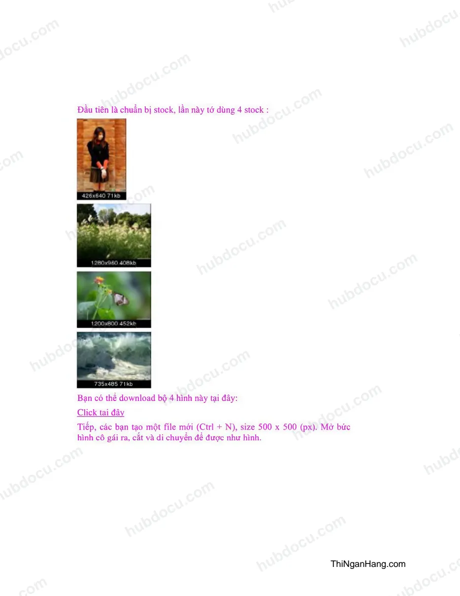 Photoshop - Tạo hình cô gái và biển nước