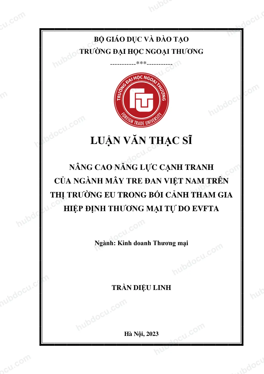LVTS_ Nâng cao năng lực cạnh tranh của ngành mây tre đan VN trên thị trường EU trong bối cảnh tham gia hiệp định EVFTA