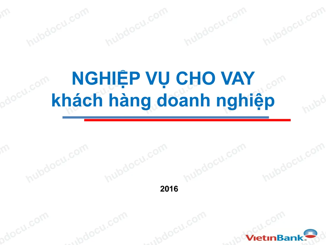 Vietinbank - Nghiệp vụ cho vay Khách hàng doanh nghiệp