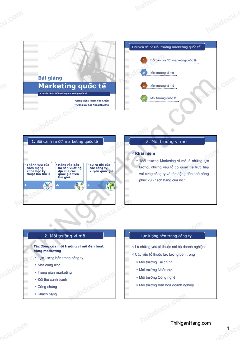 Slide Marketing quốc tế chương 5: Môi trường Marketing quốc tế