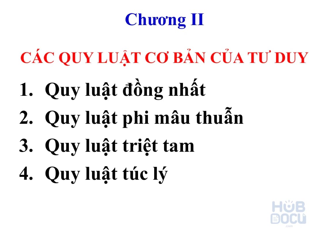 Chương 2.Quy luật tư duy - Logic học đại cương