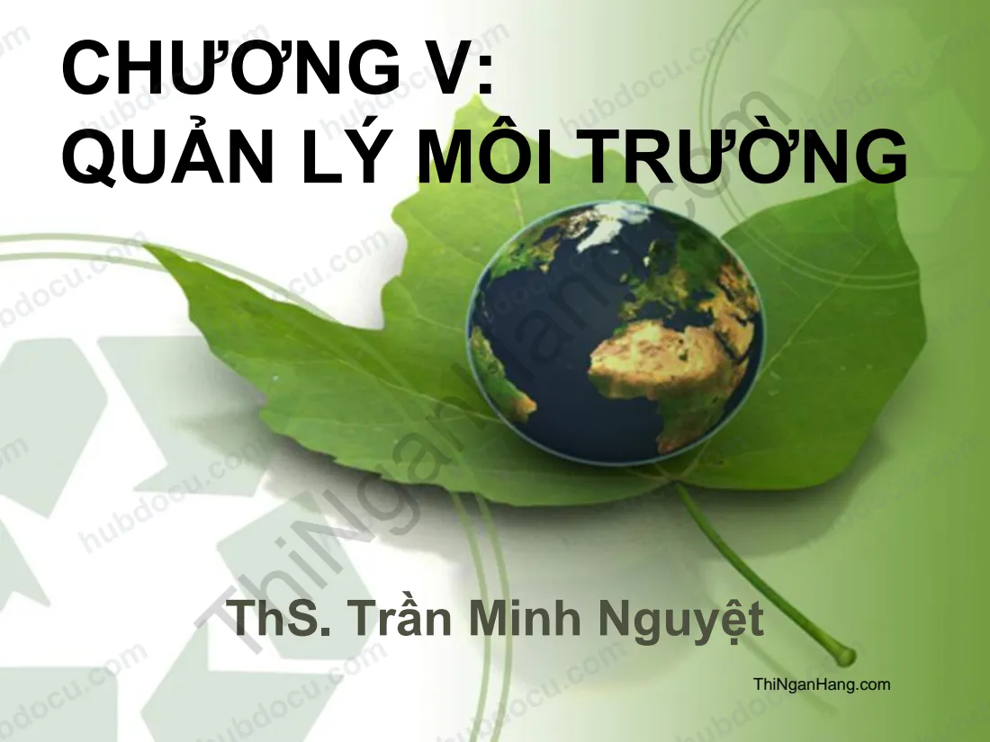 Slide chương 5 môn Kinh tế môi trường: Quản lý môi trường