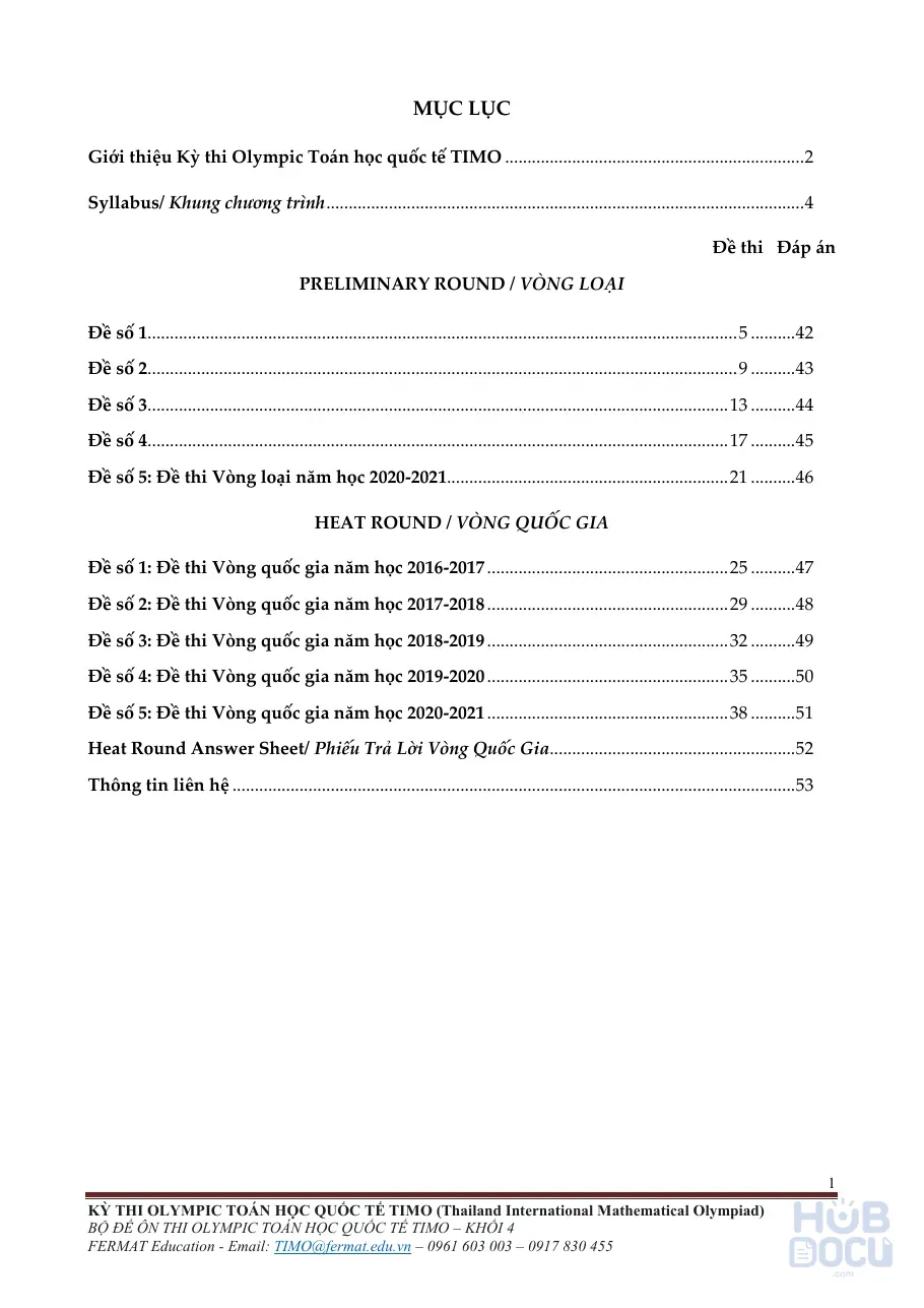 Toán TIMO Khối 4 - 2025 2026