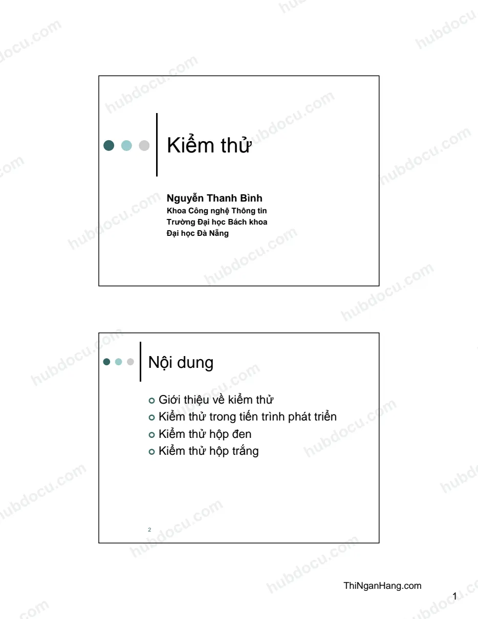 Slide bài giảng Kiểm thử