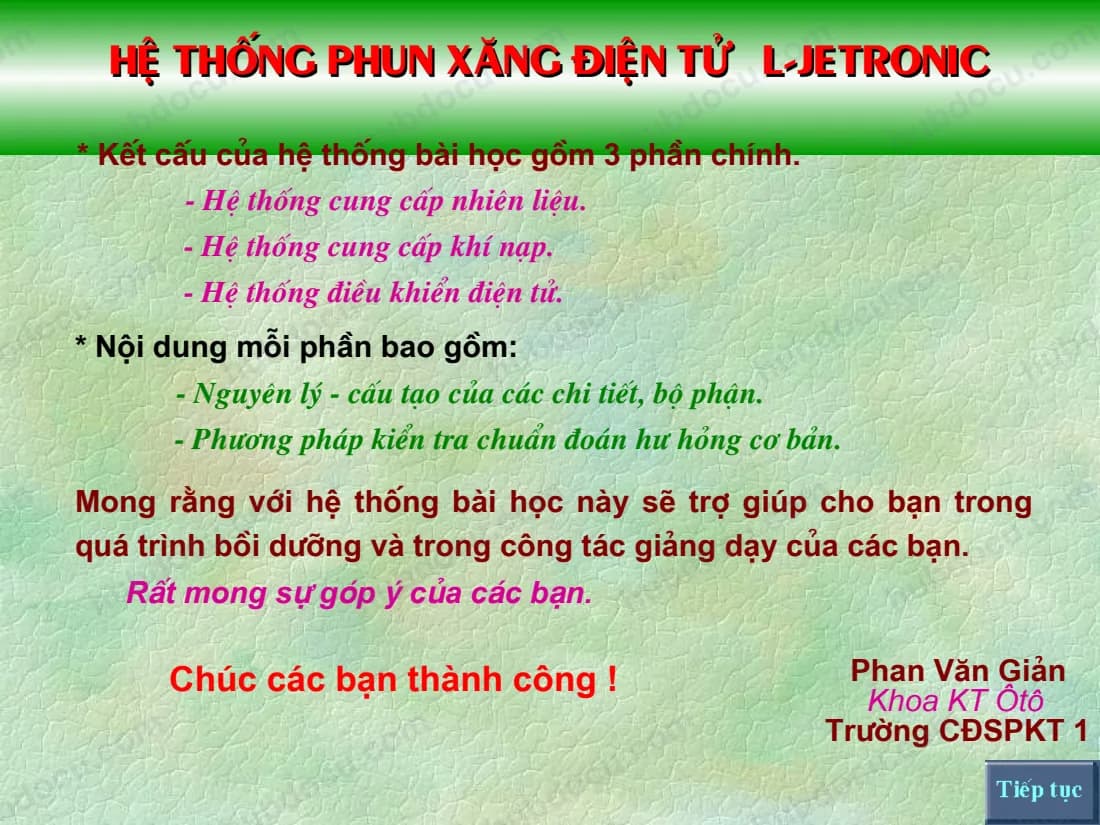 Hệ Thống Phun Xăng Điện Tử L-Jetronic