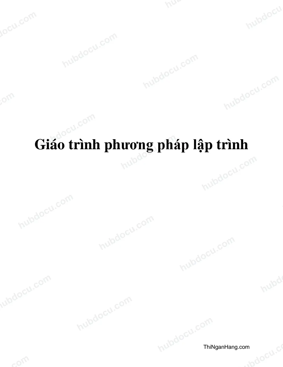 Giáo trình phương pháp lập trình