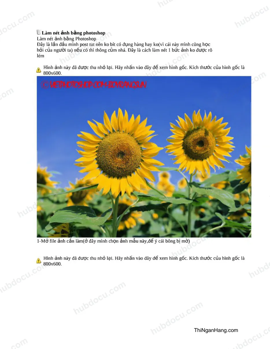Làm nét ảnh bằng photoshop