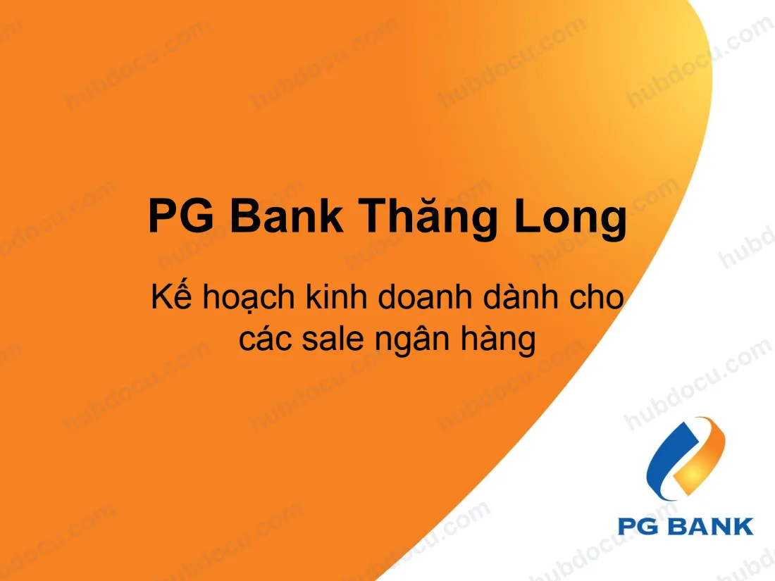 Slide Kế hoạch kinh doanh dành cho các sale ngân hàng