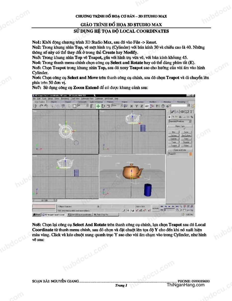 Giáo trình đồ họa 3D studio max