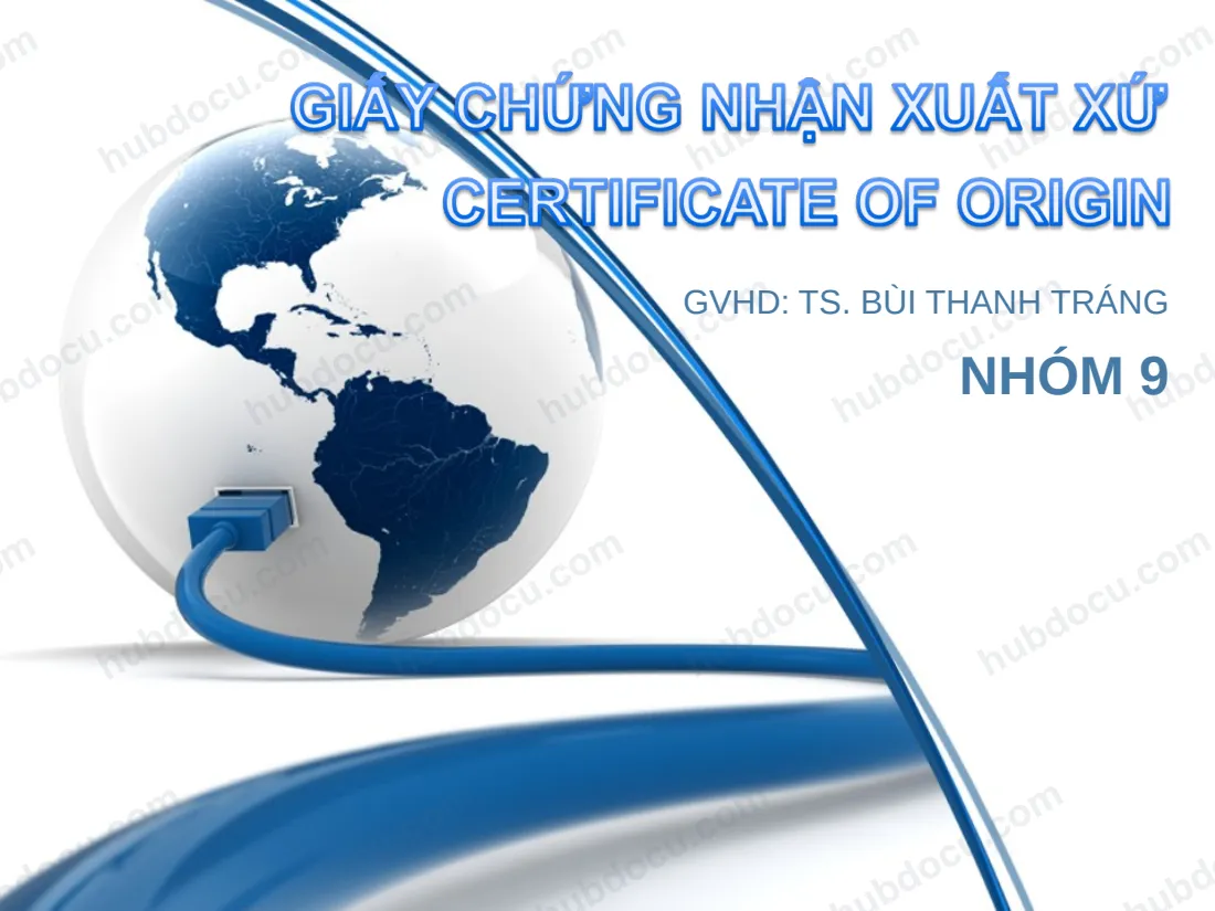 Bài thuyết trình giấy chứng nhận xuất xứ Certificate of Origin