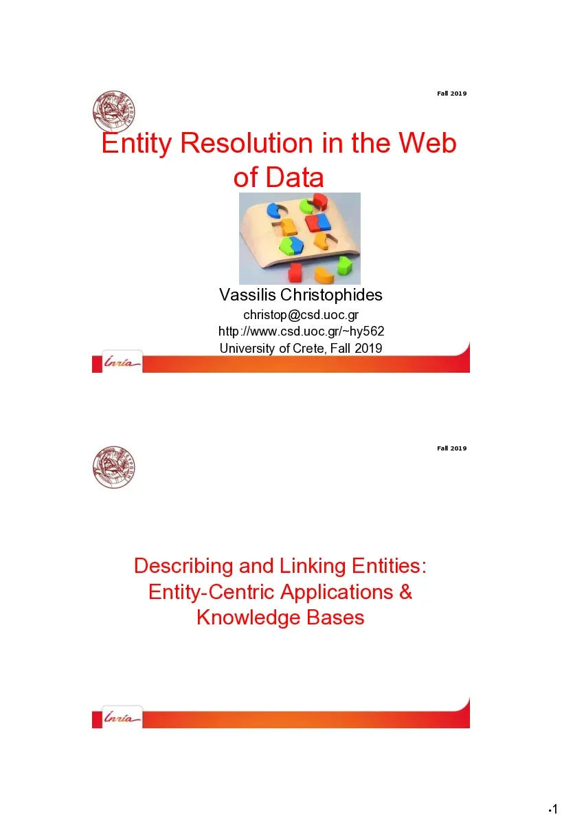 Entity Resolution in the Web of Data (Phân giải thực thể trong Web dữ liệu)