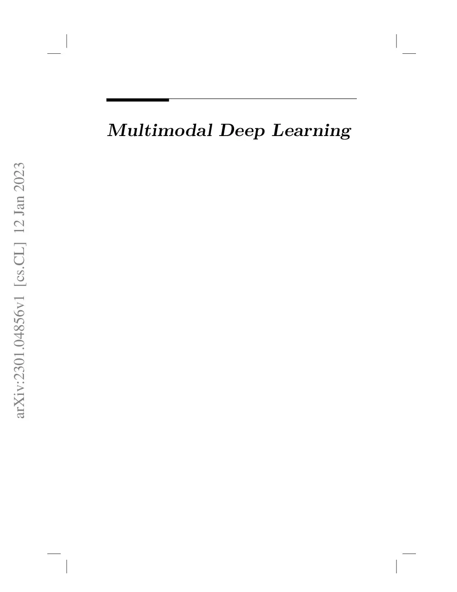 Multimodal Deep Learning (Học sâu đa phương thức) - Matthias Aßenmacher