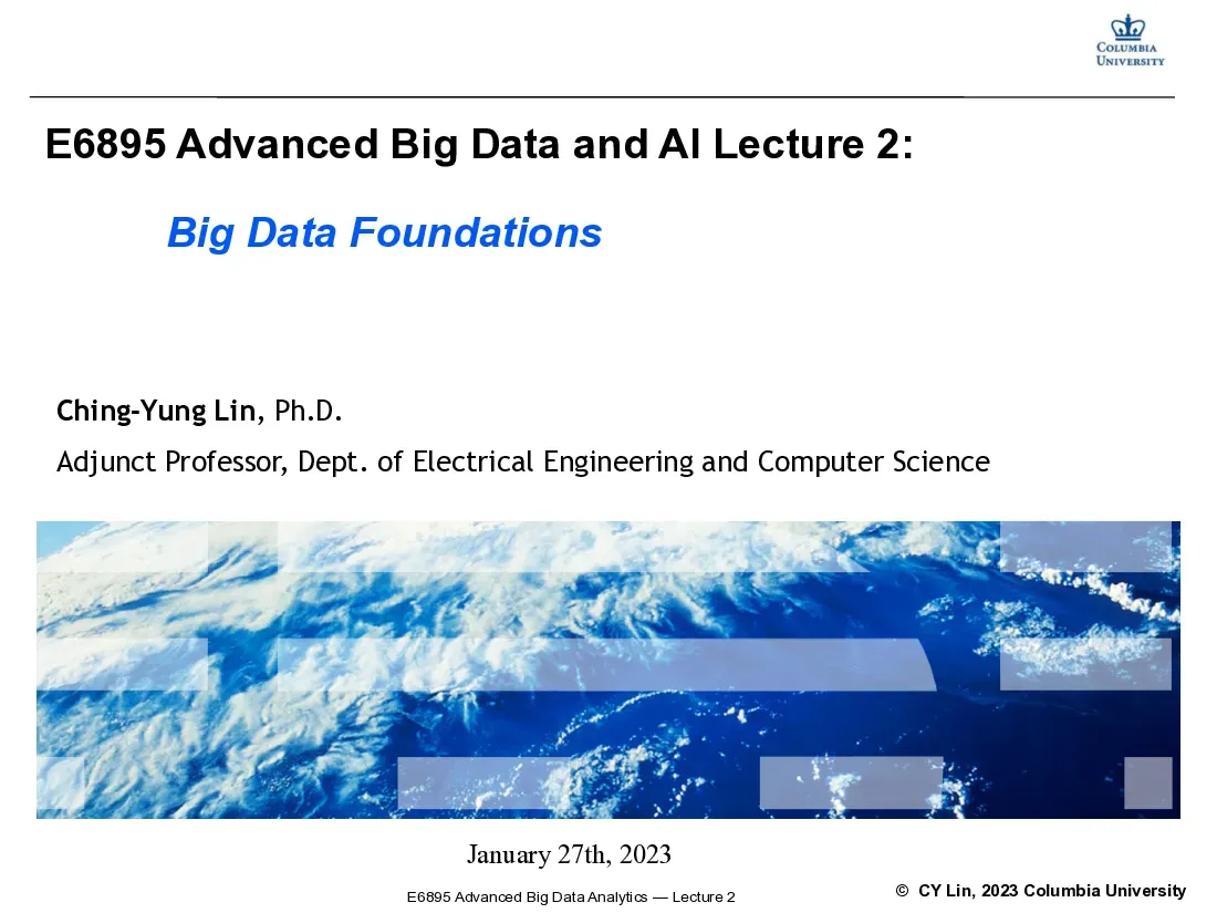 Advanced Big Data Analytics - Phân tích dữ liệu lớn nâng cao (Lecture 2)