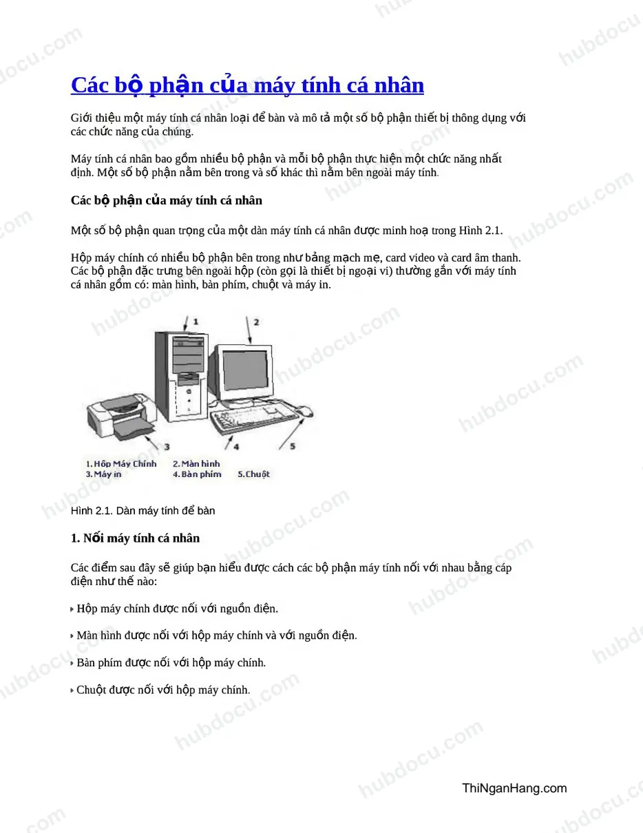 Các bộ phận của máy tính cá nhân