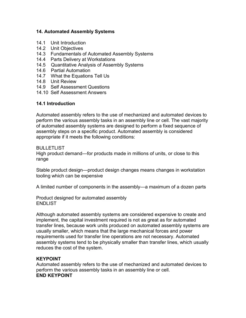 Automated Assembly Systems (14) (Có đáp án)