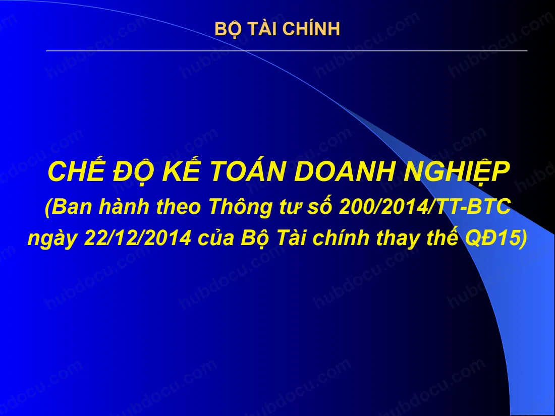 Bài Giảng - Chế Độ Kế Toán Doanh Nghiệp
