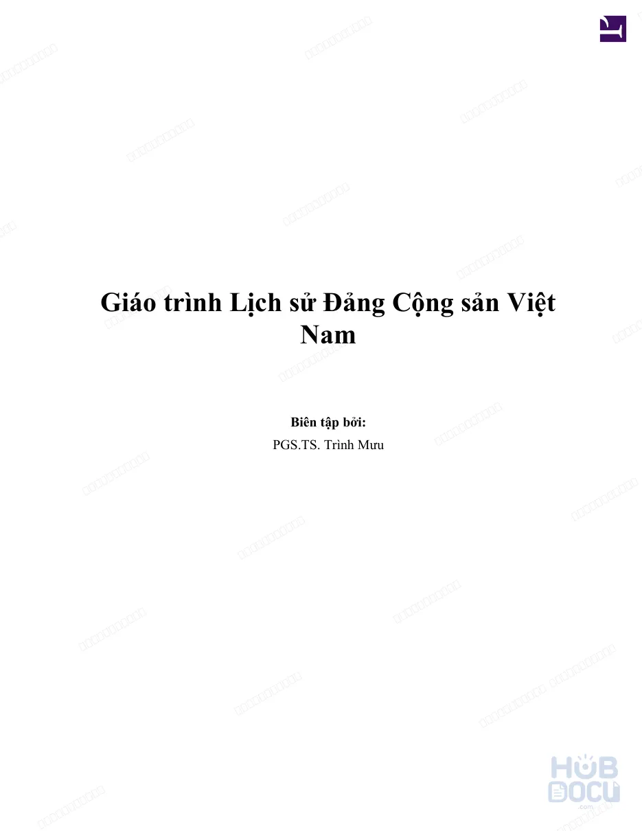 Giáo trình Lịch sử Đảng Cộng sản Việt Nam