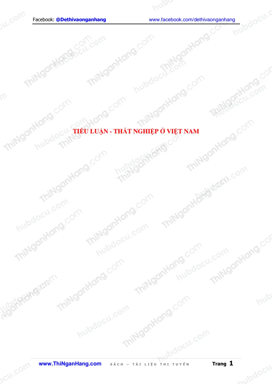 Tiểu luận - Thất nghiệp ở Việt Nam