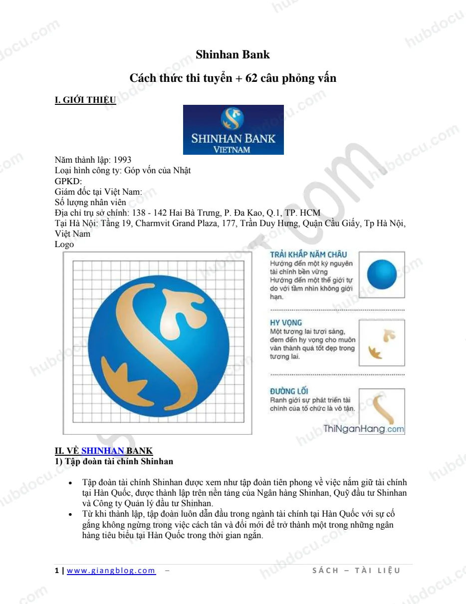 Shinhan Bank - Cách thức thi tuyển + 62 câu phỏng vấn tiếng Anh