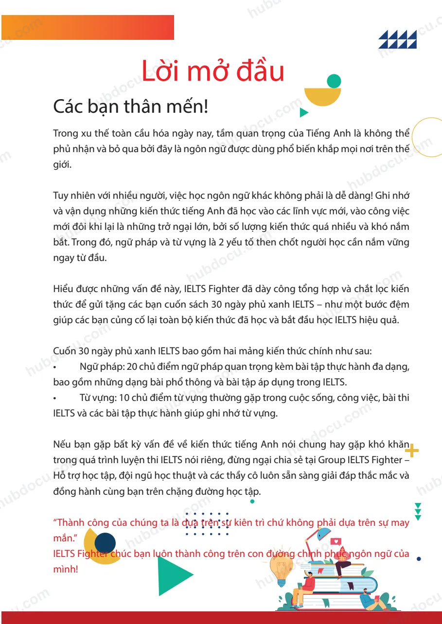 30 ngày phủ xanh IELTS