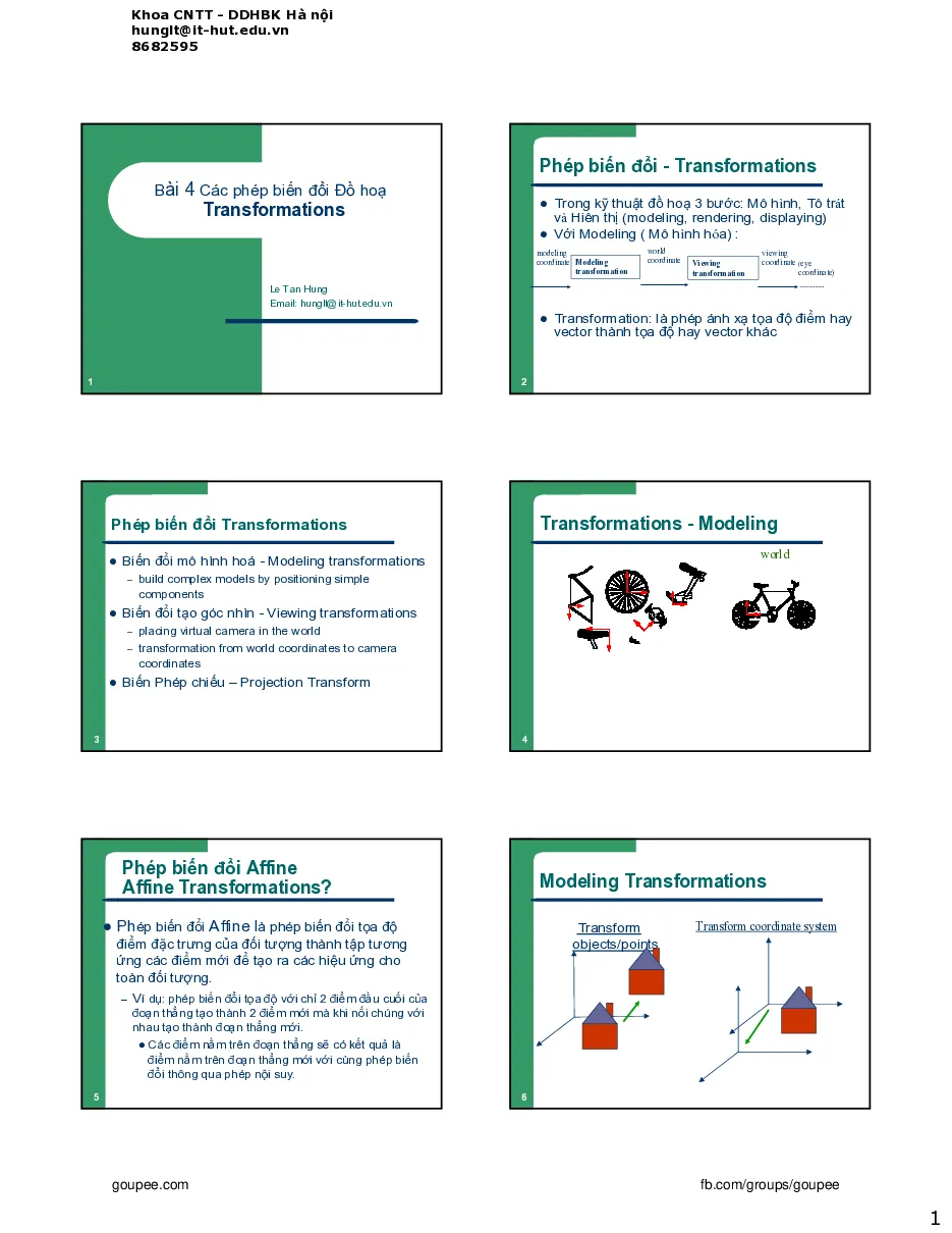 Đồ họa hiện thực ảo - Bài 5 ModelingTrans - Eng Version (HUST) GV.Lê Tấn Hùng