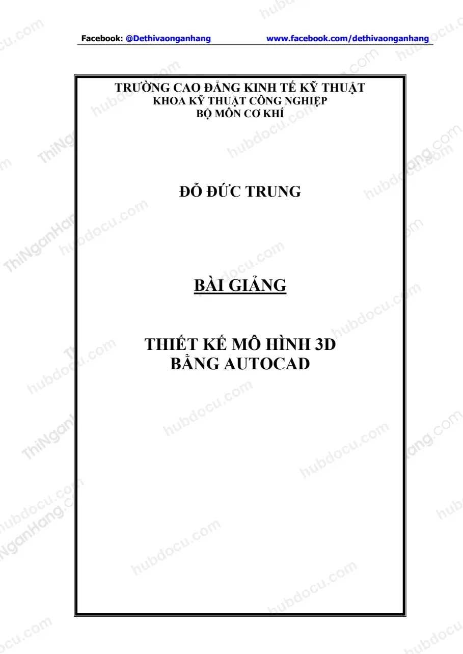 Thiết kế mô hình 3D bằng AUTOCAD