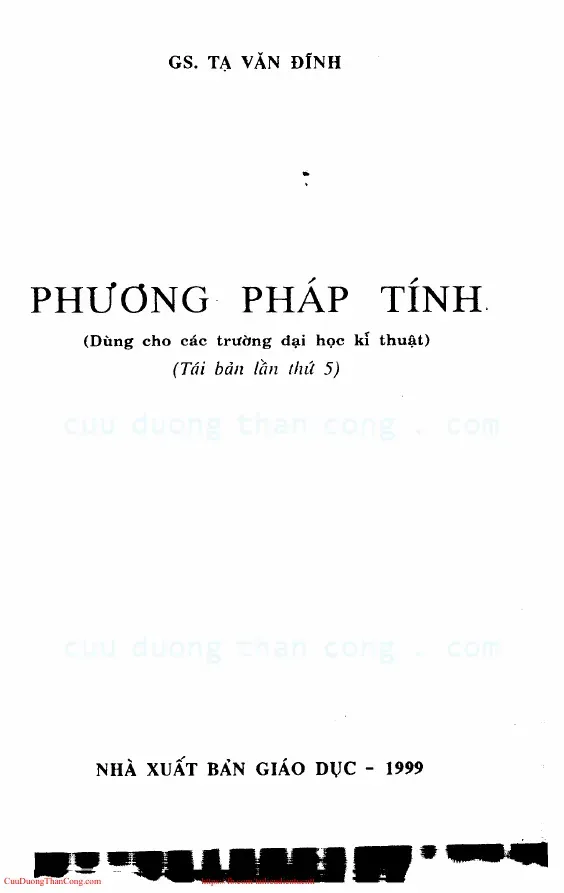 Phương pháp tính - GS.Tạ Văn Đĩnh