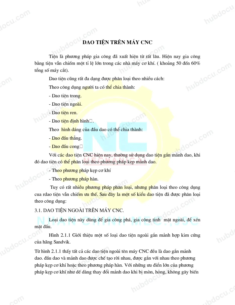 Bài Giảng Dao Tiện Trên Máy CNC
