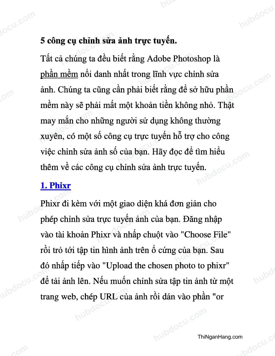 5 công cụ chỉnh sửa ảnh trực tuyến.